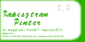 kapisztran pinter business card